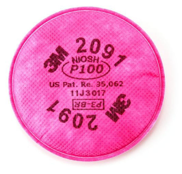 圖片 3M™ 2091 P100 粉塵、霧滴、煙燻、氡氣微粉濾棉 (1對/包)
