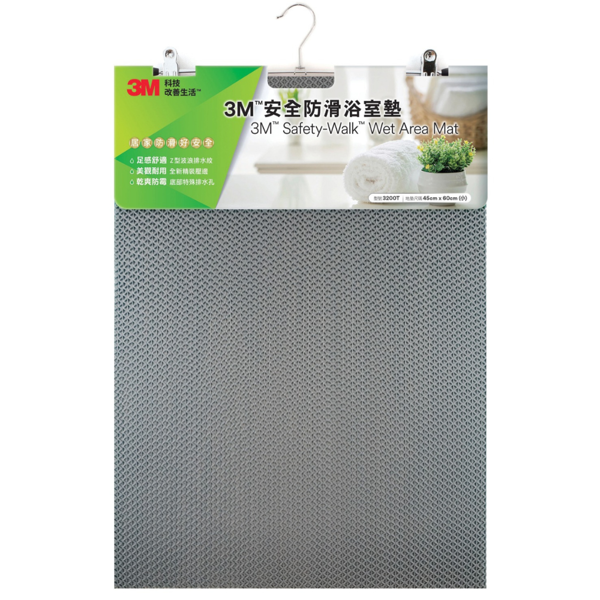 圖片 3M™ 3200T 安全防滑浴室地墊 - 灰色